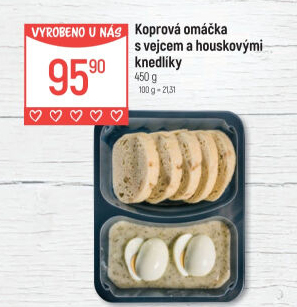 Koprová omáčka s vejcem a knedlíky Globus