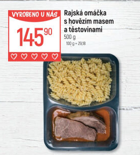 Omáčka rajská s hovězím masem a těstovinami Globus