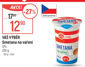 Smetana na vaření Váš Výběr