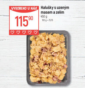 Halušky s uzeným masem a zelím Globus