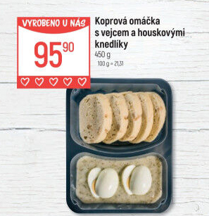 Koprová omáčka s vejcem a knedlíky Globus