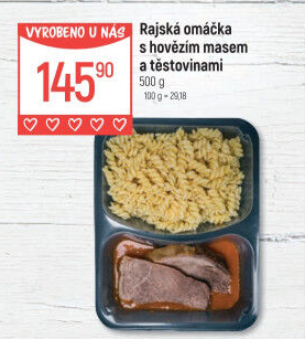 Omáčka rajská s hovězím masem a těstovinami Globus