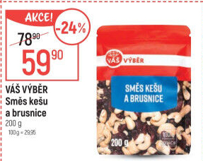 Směs kešu a brusnice Váš Výběr