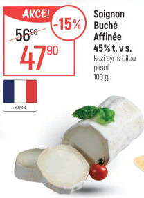 Sýr kozí s bílou plísní Buche affinée 45% Soignon