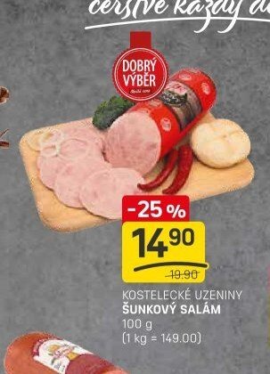 KOSTELECKÉ UZENINY ŠUNKOVÝ SALÁM
