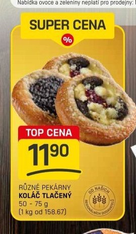 RŮZNÉ PEKÁRNY KOLÁČ TLAČENÝ