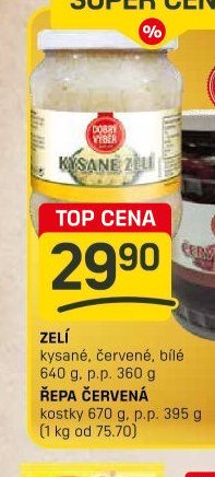 ZELÍ kysané, červené, bílé