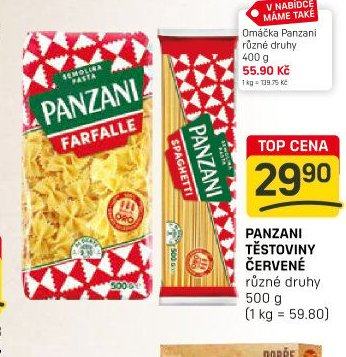 PANZANI TĚSTOVINY ČERVENÉ