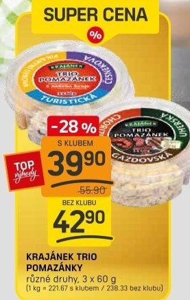 Pomazánky Trio Krajánek