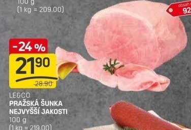 Šunka pražská nejvyšší jakosti LE&