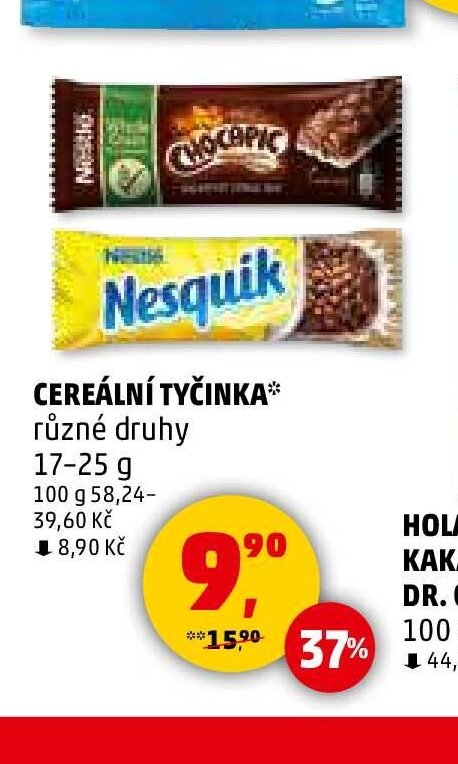 Cereální tyčinka různé druhy 17-25 g