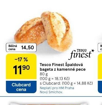 Tesco Finest Špaldová bageta z kamenné pece