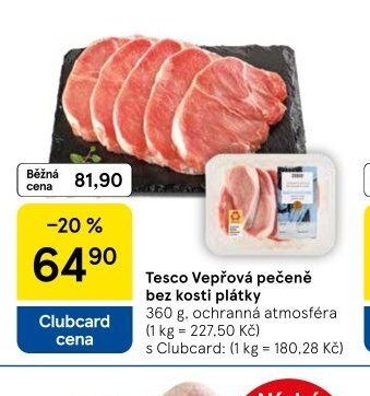 Tesco Vepřová pečeně bez kosti plátky - Tesco akcniletaky.com