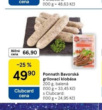 Ponnath Bavorská grilovací klobása
