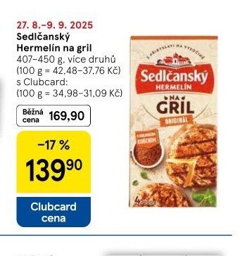 Sedlčanský Hermelín na gril