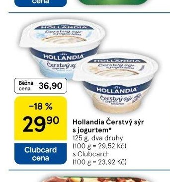 Hollandia Čerstvý sýr s jogurtem