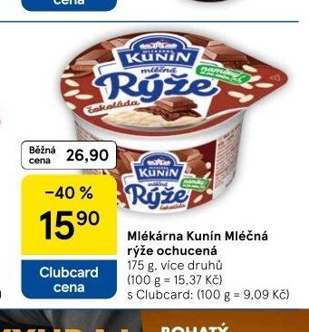 Mlékárna Kunín Mléčná rýže ochucená