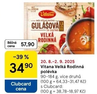 Instantní polévka Velká rodinná Vitana