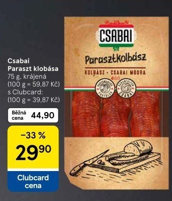 Klobása Parazst Csabai