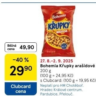 Křupky arašídové Bohemia Chips