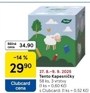 Papírové kapesníčky 3vrstvé Tento - box