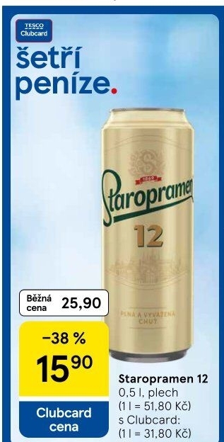 Pivo světlý ležák 12° Staropramen