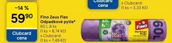 Zatahovací pytle na odpadky Zeus Flex 60 l Fino