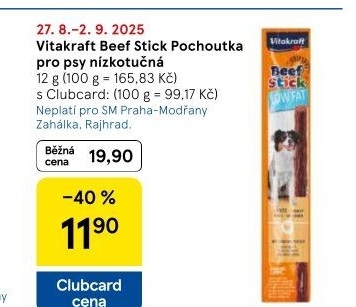 Pamlsky pro psy Beef Stick Vitakraft