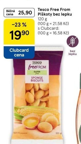 Piškoty bez lepku Tesco Free From