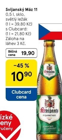 Pivo světlý ležák 11° Svijanský Máz Svijany