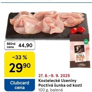 Šunka od kosti poctivá nejvyšší jakosti Kostelecké uzeniny