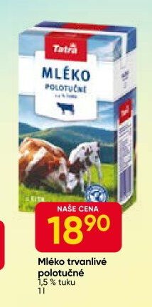 Mléko trvanlivé polotučné