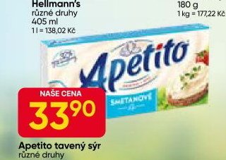 Apetito tavený sýr různé druhy