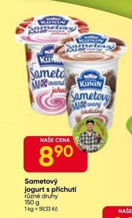 Ochucený jogurt sametový Mlékárna Kunín