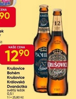Pivo světlý ležák Bohém Krušovice