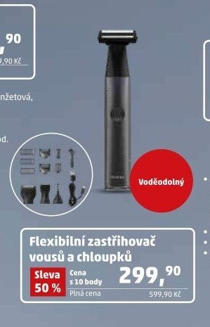 Flexibilní zastřihovač vousů a chloupků