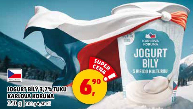 Bílý jogurt Karlova Koruna