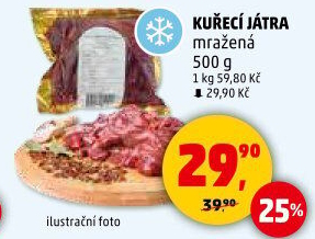 Játra kuřecí mražená