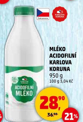 Mléko acidofilní Karlova Koruna