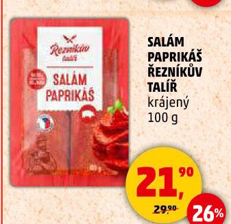 Salám Paprikáš Řezníkův talíř