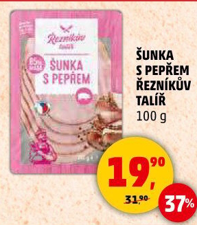 Šunka s pepřovým dekorem Řezníkův talíř