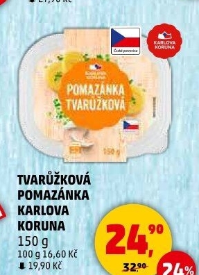 Tvarůžková pomazánka Karlova Koruna