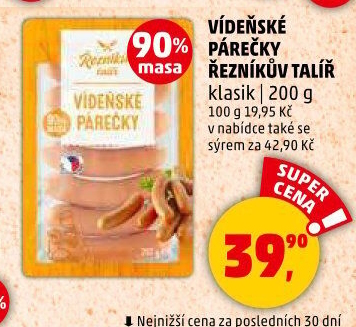 Vídeňské párečky Řezníkův talíř