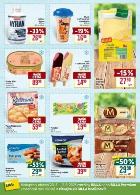 akční leták BILLA 27.8.2025-2.9.2025