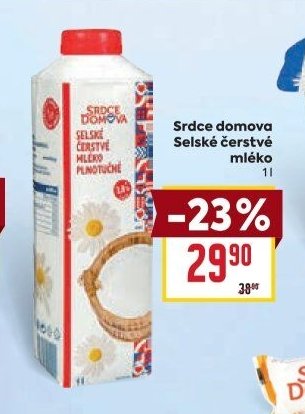 Srdce domova Selské čerstvé mléko 1 l