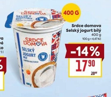 Srdce domova Selský jogurt bílý 400 g