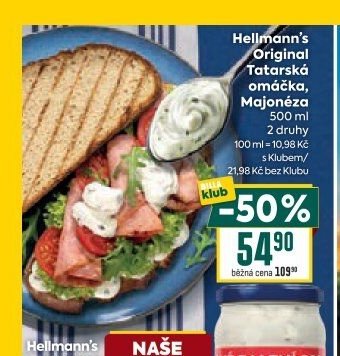 Hellmann's Original Tatarská omáčka, 500 ml