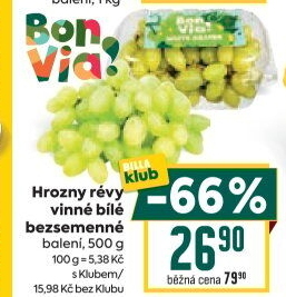Hrozny bílé bezsemenné Billa Bonvia