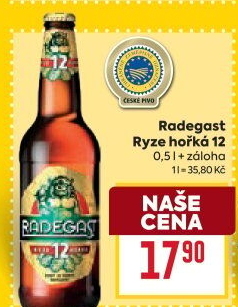 Pivo světlý ležák 12° Ryze hořká Radegast