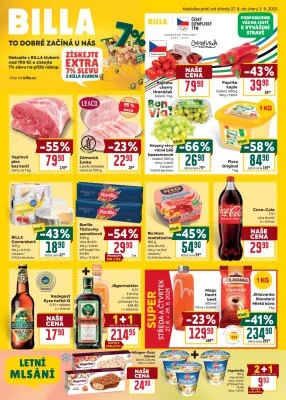 akční leták BILLA 27.8.2025-2.9.2025